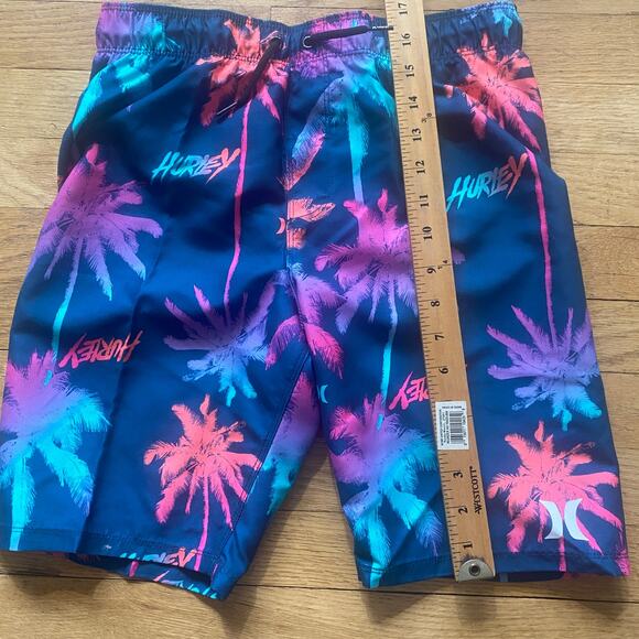 NWT Hurley Big Boys Woven Palm Print Swim Shorts Trunks (Sz. M) - Picture 3 of 6